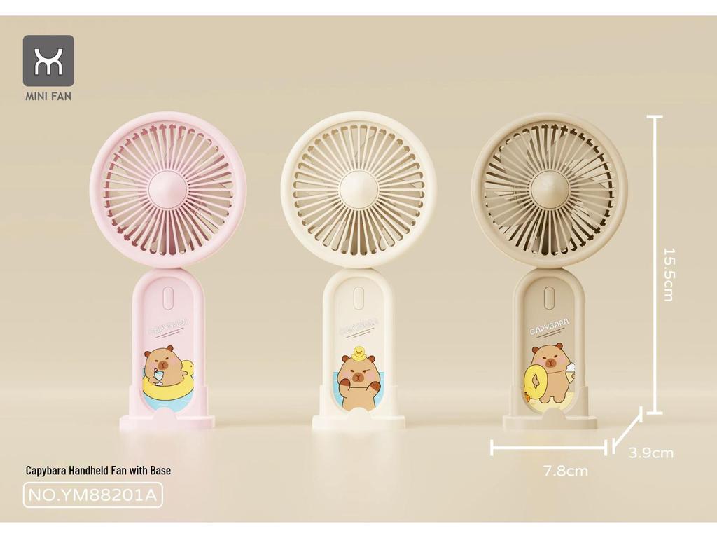 Creative Cartoon Mini Handheld Fan with USB Charging and Phone Holder