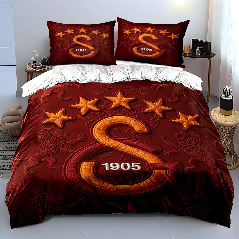 Red Bedding Set with S Logo Bedding Duvet Cover Set Duvet Cover Pillowcases (1 * Duvet Cover 2 * Pillowcases, without duvet insert)