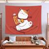 Japanese Fortune Cat Tapestry, Good Luck Wall Hanging for Living Room Bedroom Home Decoration