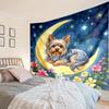 Cherry Blossom Yorkie Tapestry Room Decoration Wall Hanging for Living Room Bedroom, dormitory, Birthday and Christmas gifts