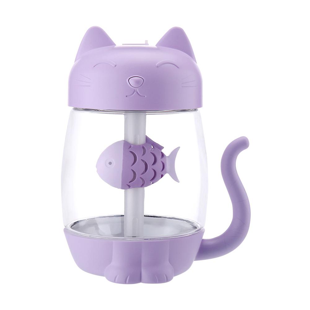 Cute Cat Humidifier Office Home Mini USB Humidifier 3 in 1 Humidifier purple