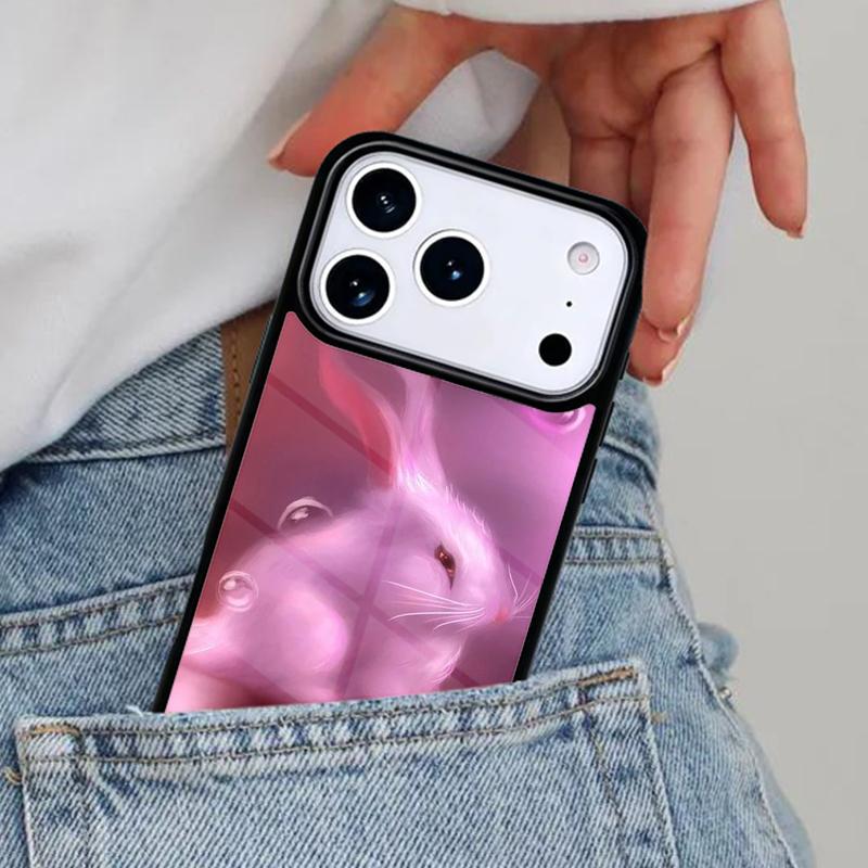 Cute Bunny Rabbit Phone Case for iPhone 16e 15 14 13 12 17 Pro Max Plus Air 17pro Cover Coque