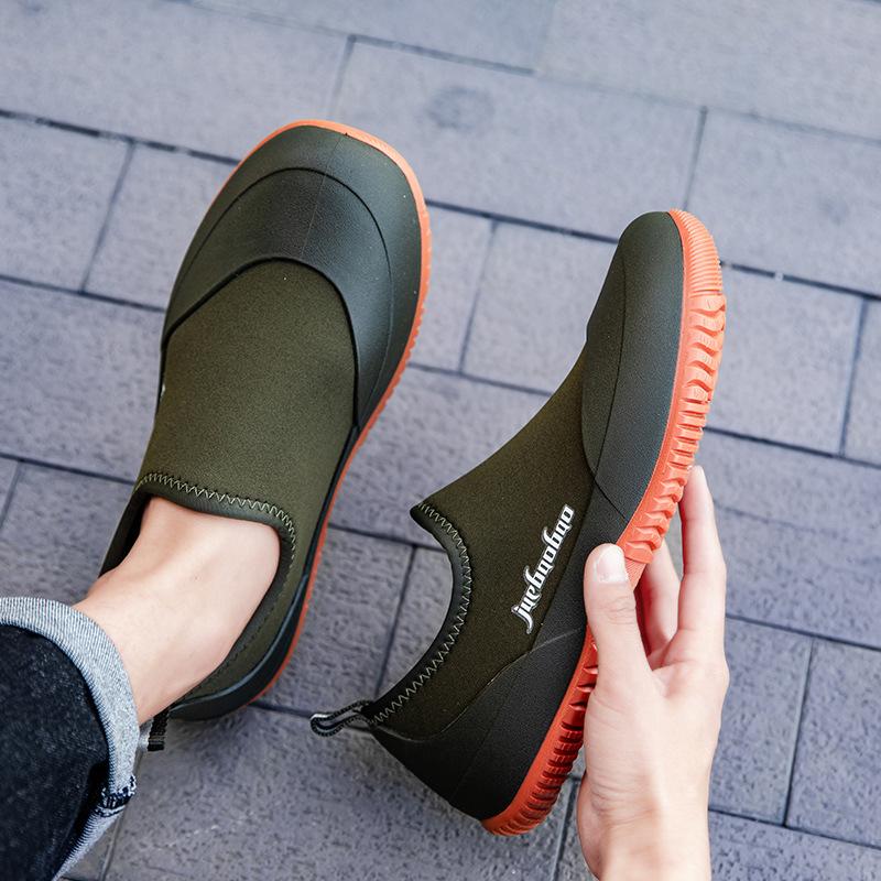 Modische Herren Rutschfeste Regenstiefel Kurz Wasserdichte Regenstiefel Lässige Gummischuhe 44