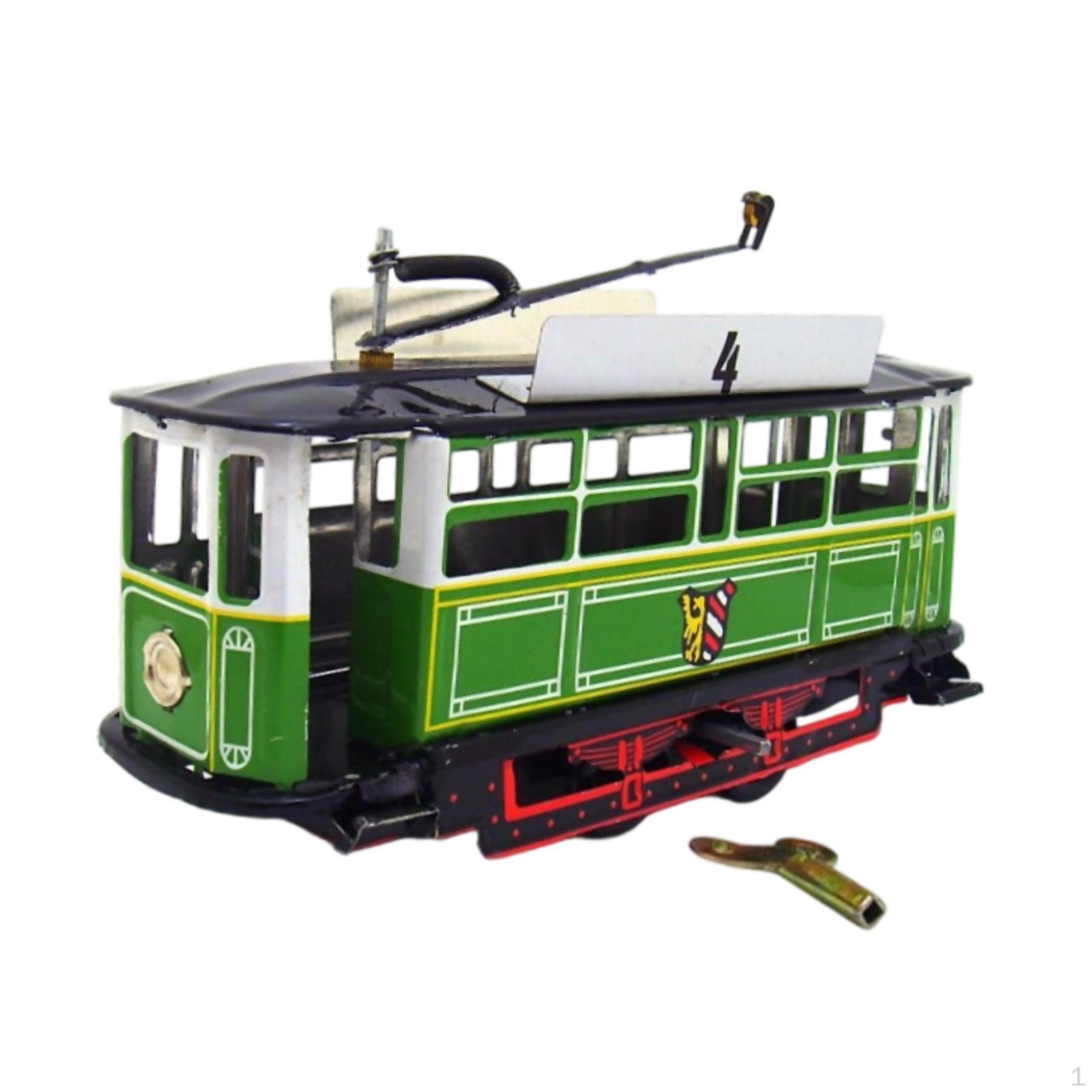 

Tram Model Collectible Small Home Decoration Decor Display Toy Photo Prop for Office Bookshelf