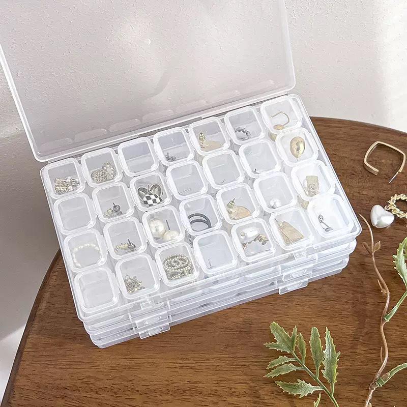 Transparent PP Storage Box with Lid for Small Parts and Jewelry
