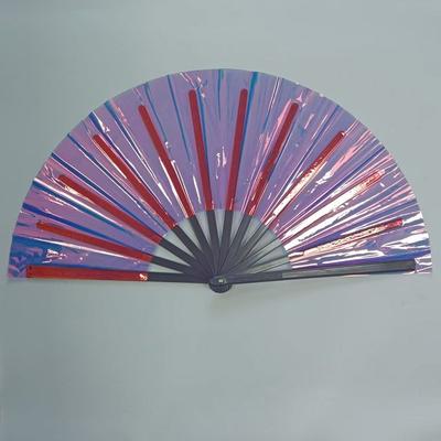 Folding Holographic Folding Fan Lightweight Holographic Effect Iridescent Handheld Fan Dance Performance Props Party Accessories