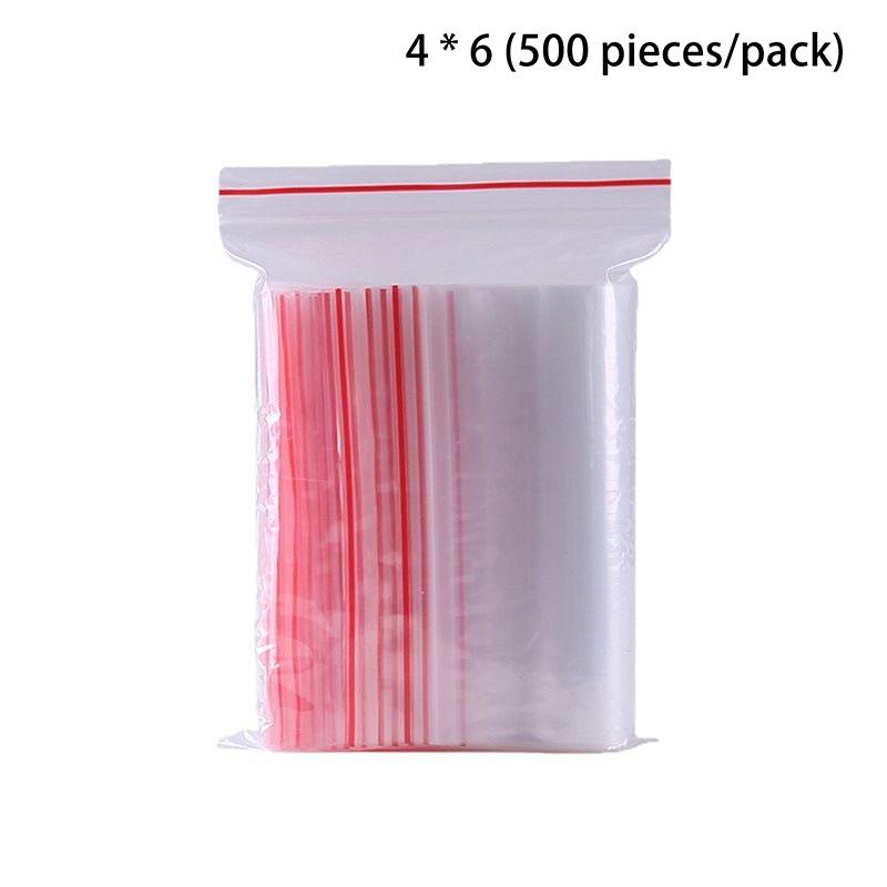 

500Pcs Reclosable Plastic Sugar Candy Dried Fruits Powder Books Gifts Cookies Pouches High Clear Pe Zip Lock Bags as the picture