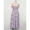 Summer Floral Printing Suspender V-neck Dress Women Elegant Loose Slim Waist Holiday A-line Party Dresses Sleeveless Fashion Casual Women's Clothing