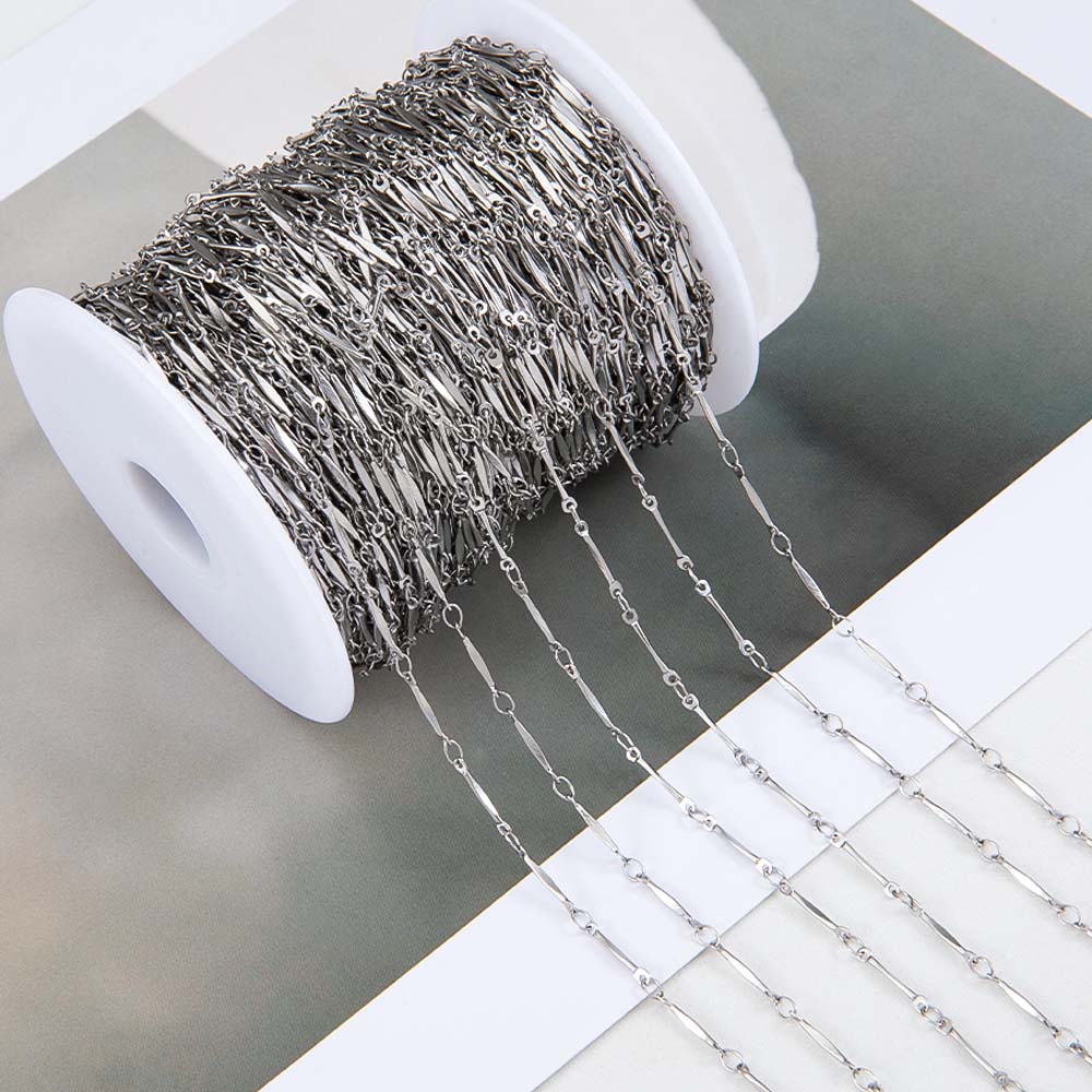 No Fade 1meter Stainless Steel Spiral Twist Stick Link Chain Wave Metal Chain for DIY Necklaces Bracelet Jewelry Making Findings