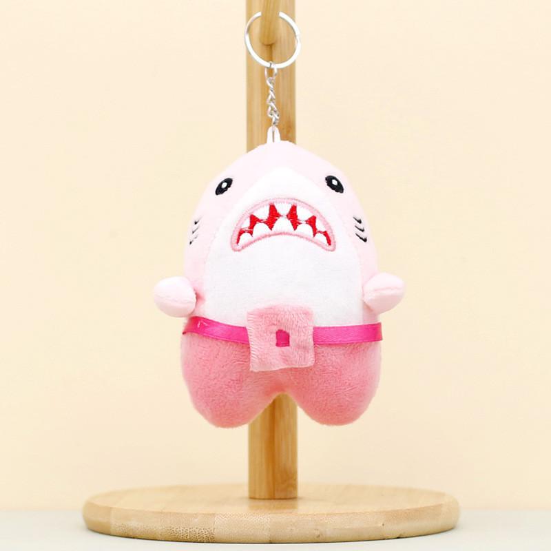 Entzückender Plüschhai-Schlüsselanhänger Niedlicher Taschenanhänger Weiche Stofftierpuppe 12cm