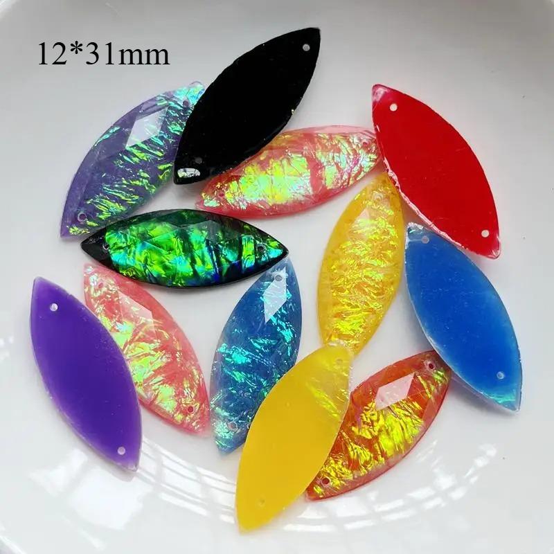 12 pieces of shiny Crystal AB Rhinestone DIY clothing jewelry wedding decoration Aboriginal Earrings decoration