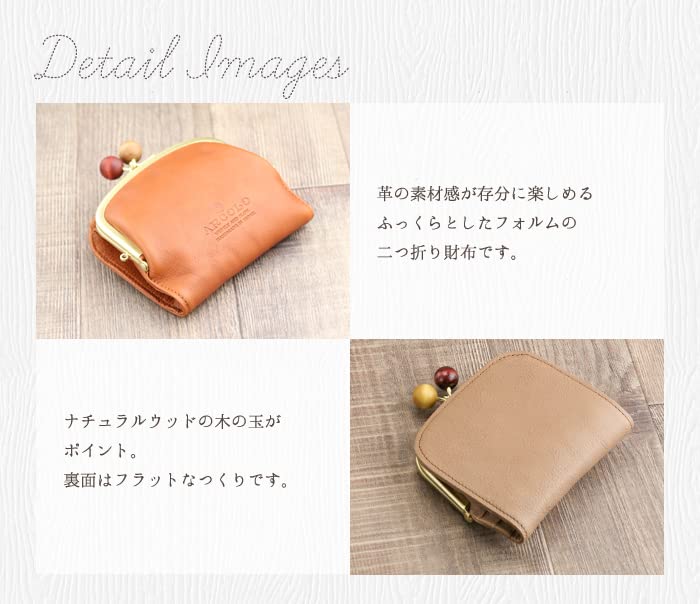 ARCOLO Bifold Wallet with Made in Mustard Women's Clasp, Japan,
