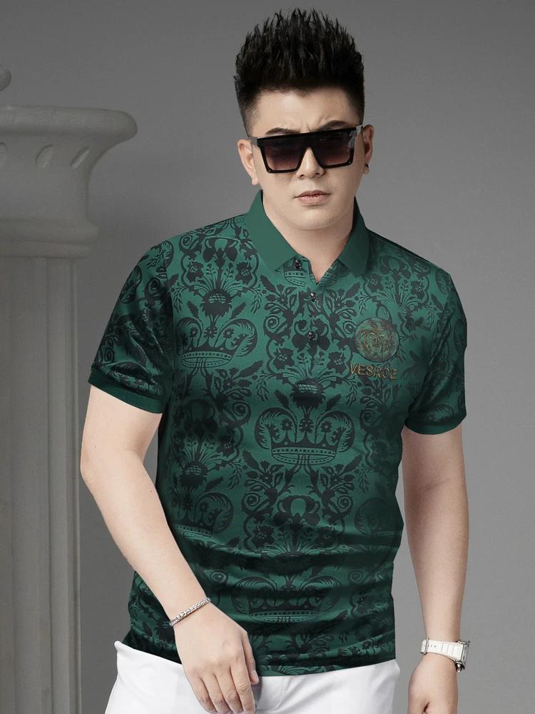 European Station 2025 Summer New Style Lapel Polo Shirt Men's Trendy Brand Embroidered Printed Short-Sleeved T-Shirt Casual Top