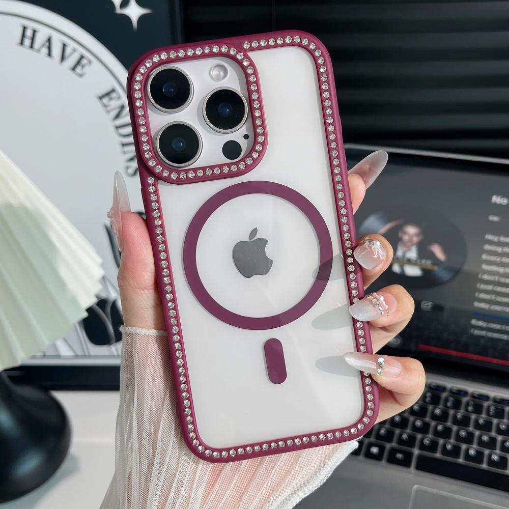 For Magsafe Magnetic Glitter Diamond Clear Case For iPhone 11 12 13 14 15 16 Pro Max Plus Sparkling Rhinestone Shockproof Cover