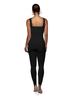 Women's Solid Color Ribbed Sleeveless Bodysuit: Square Neck, Backless, Hip-Lifting Slim-Fit Jumpsuit