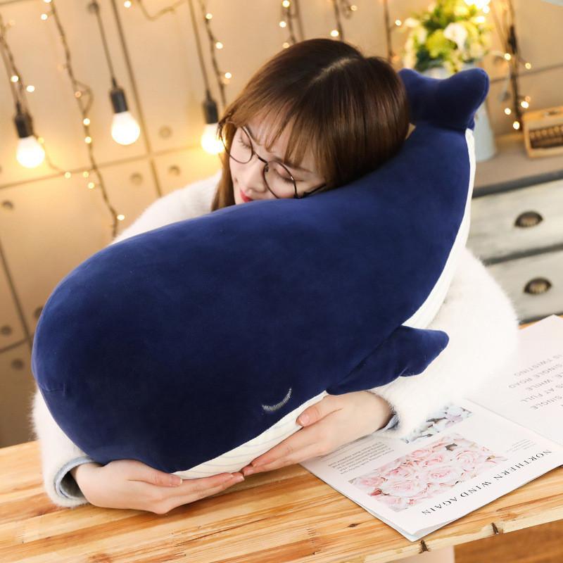 Whale Blue Plush Toy Marine Animal Stuffed Doll Bedroom Decoration Gift Kids