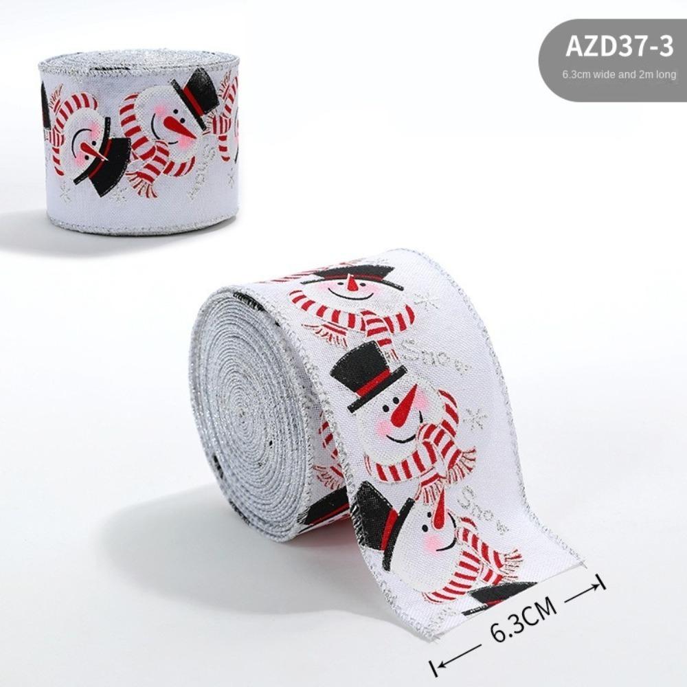 

Xmas Gift Christmas Ribbon 2m Burlap Ribbon New Fabric Swirl Ribbon 5