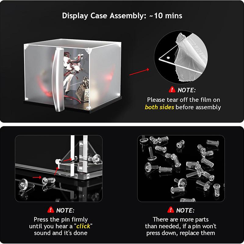 Acrylic Display Case for Collectibles Assemble Clear Dustproof Display Box for Action Figures Model Doll Toys Display Home Storage Case