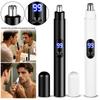 Electric Nose Hair Trimmer with LED Display Rechargeable Cordless Personal Grooming Tool for Nose Ear and Eyebrow Hair Removal