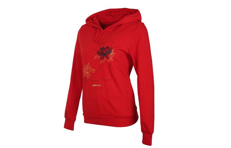 Adidas Neo Sweatshirts Women s Light Scarlet Hooded Moderate Regular DZ7602 L
