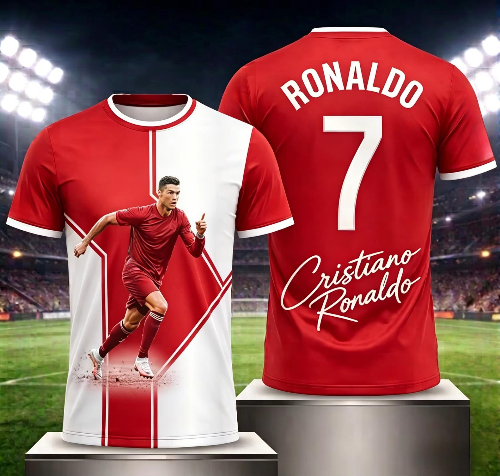 2026 Summer Ronaldo #7 Fan Football T Shirt Unisex Adults & Kids Soccer Jersey Breathable Quick Dry Training Tee Fan Sport Top S