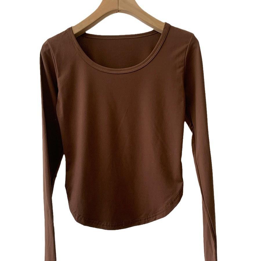 Women's Spring 2025 Irregular Slim-fit Long-sleeve T-shirt – Spicy Girl Short Top