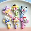 6 Pcs New Kawaii Cartoon Kitten, Puppy Bow Knot Magic Wand Resin Flat Back Scrapbook Diy Bow Decor Accessories Crafts A27