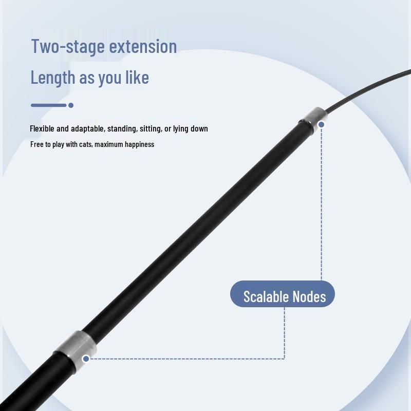 2-Section Telescopic LED Cat Teaser with USB Charging & Long Battery Life