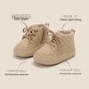 Boys' Ankle Boots: Soft Sole Toddler Shoes, Plush Lined for Autumn/Winter. Warm Cotton Snow Boots for Infants & Little Kids.