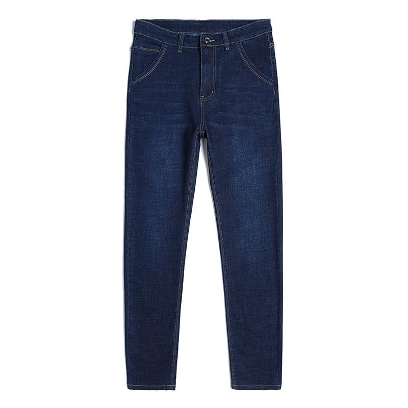 Autumn And Winter Thick Jeans Men'S Slim Fit Small Straight Leg New Men'S Pants Business Casual Men'S Long Pants Trendy Brand