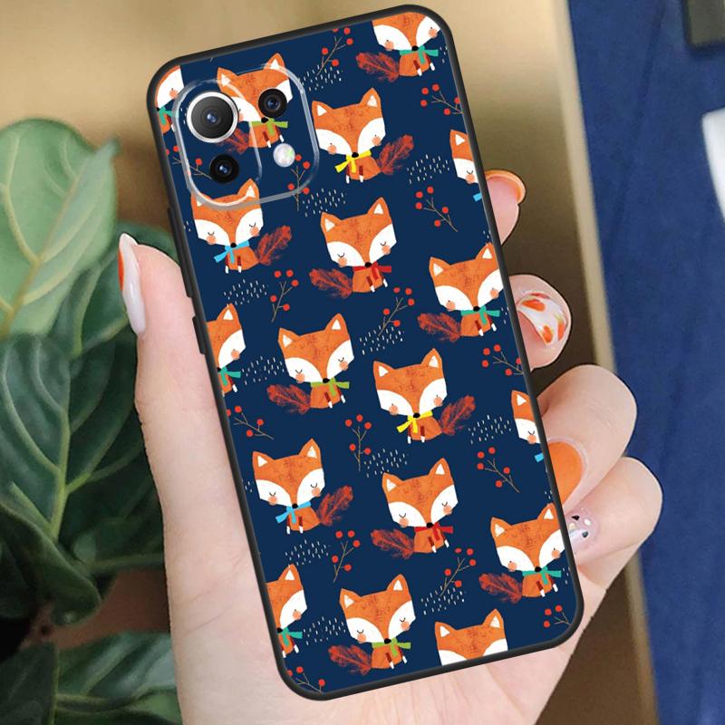 Cartoon-Füchse Tierhülle Für Xiaomi 15 14 Ultra 13T 14T 15T Pro 17 Pro Max POCO X7 Pro X5 X6 F5 F6 F7 F8 Hülle