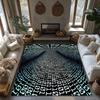 Tuniu Geometric Digital Code Rug, Modern Home Living Room Floor Carpet, Non-Slip Kitchen Rug, Decorative Floor Mat