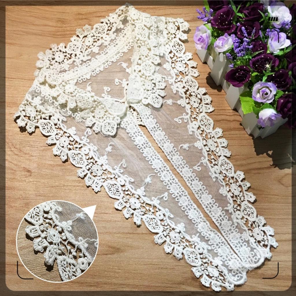 1pcs/lot Water-soluble Pure Cotton Mesh Embroidery Collar Flower; Finished Shirt Lace Embroidery Collar; Mesh Lining Material.
