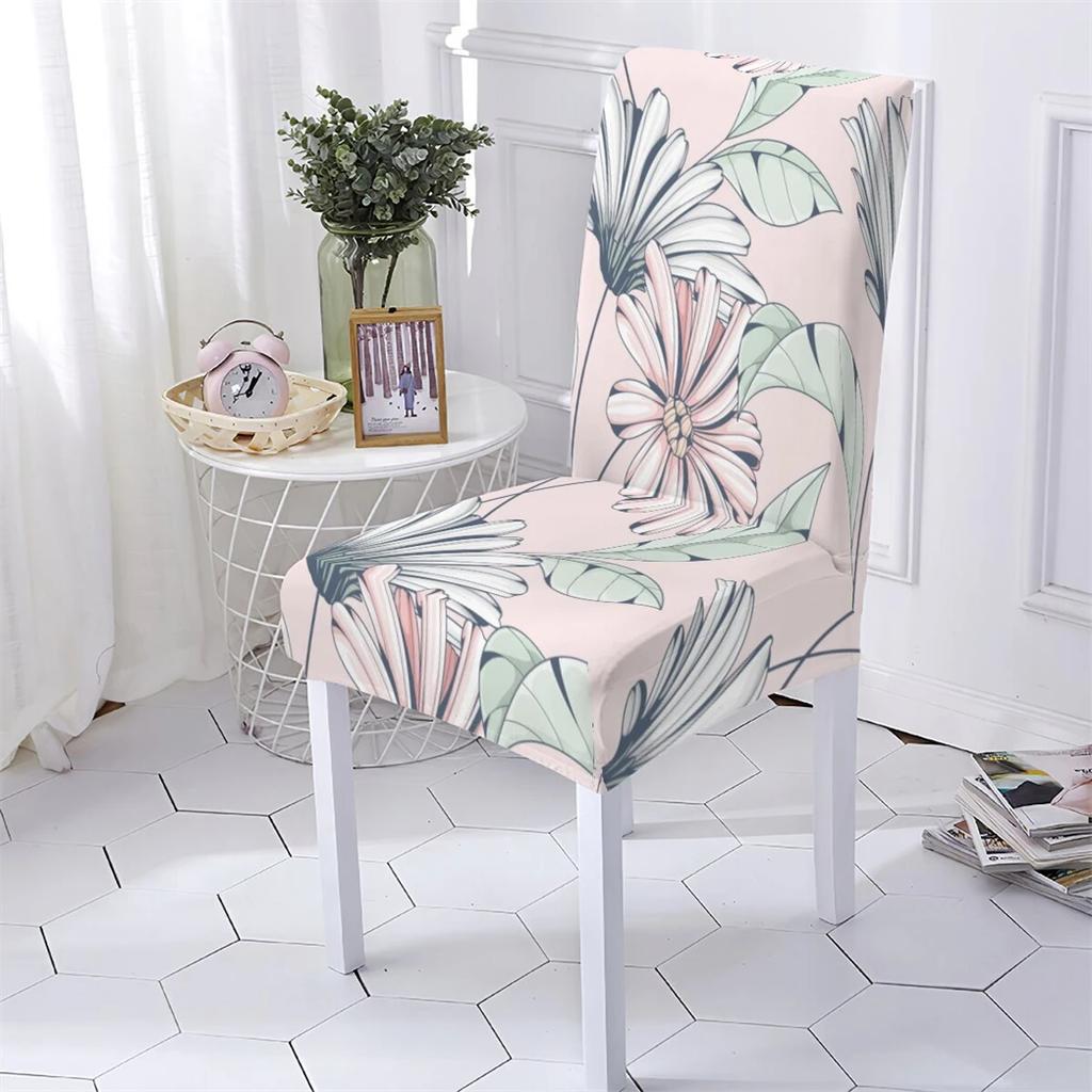 Plant Style Computer Chair Cover Extensible Chair Cover Flowers Pattern Elastic Dining Room Chairs Covers Home Covers for Chairs