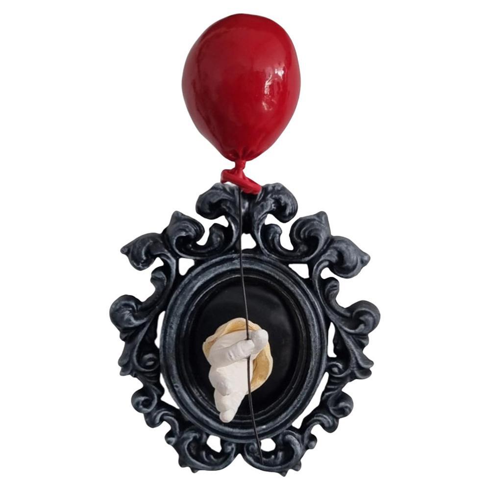 Gothic Resin Wall Art Decoration Ornament 3D Hand Red Ballon Wall Aesthetic Statue A
