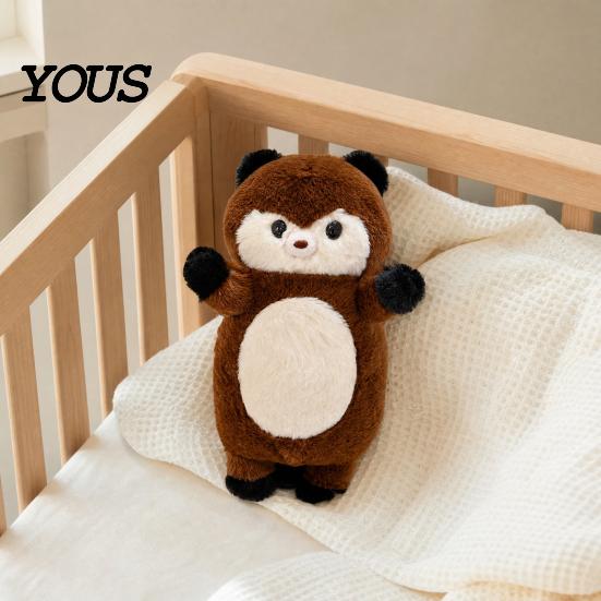 Pocket-friendly Kids Toy Fox Stuffed Animal with Sound, Cartoon Plush Bear Squirrel Toy, Sensory Development Soft Cuddle Doll for Children,