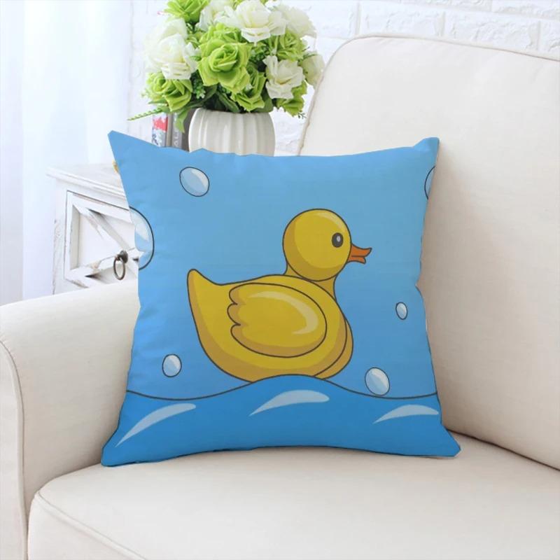 Little Yellow Duck Pattern Pillowcase Car Ornaments Office Living Room Sofa Home Pillowcase