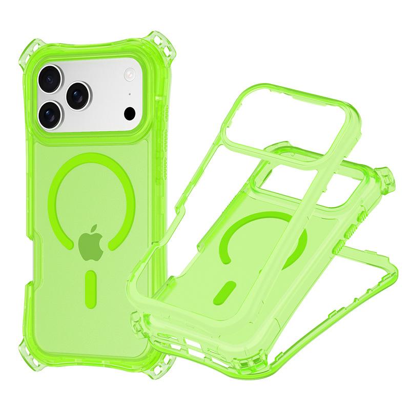 For Apple 17 Mobile Phone Case for IP17PROMAX Three-in-one Skin-sensitive Magnetic Phone Case Small Four-corner Lanyard