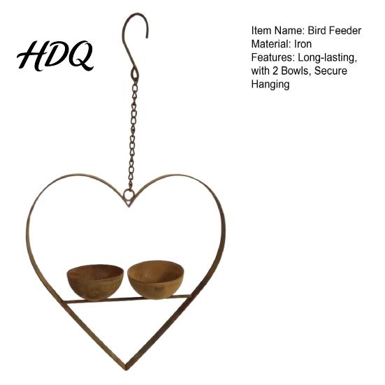 Community Space Bird Feeder Metal Heart Feeder Outdoor Hanging with Patio 2