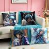 Kaeya Genshin Impact Square DoubleSided Printed Pillow Case Bedroom Bedside Pillow Sofa Cushion Cover