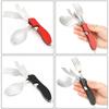Multifunction 4 In 1 Outdoor Tableware Camping Stainless Steel Folding Pocket Kits
