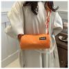Cotton Pillow Crossbody Bag for Women Solid Color Shoulder Handbag