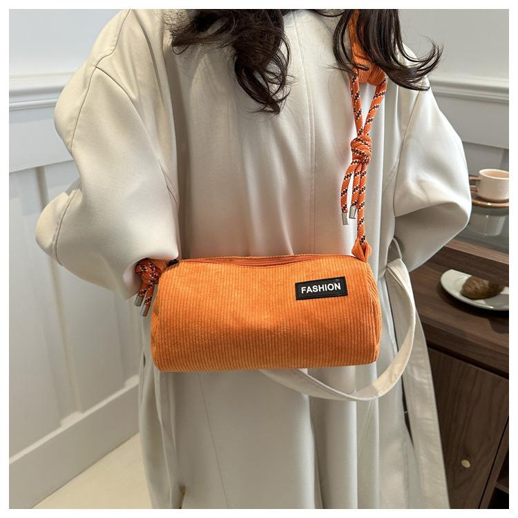 Cotton Pillow Crossbody Bag for Women Solid Color Shoulder Handbag