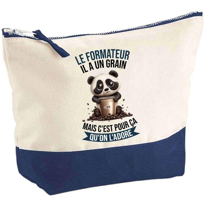 Trousse de maquillage - PLANETEE - Le Formateur Panda Grain - Grand format - Coton - Impression HD