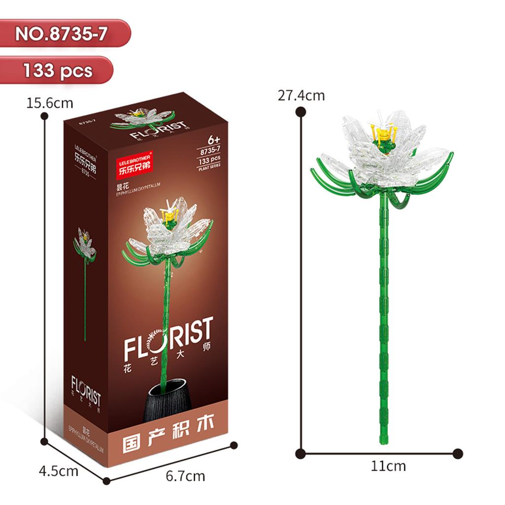 Hot Creative Small Building Block Flower Art Classic Brick Mini Potted Plant Gift For Girls Desk Decoration Simple Assembly Toys