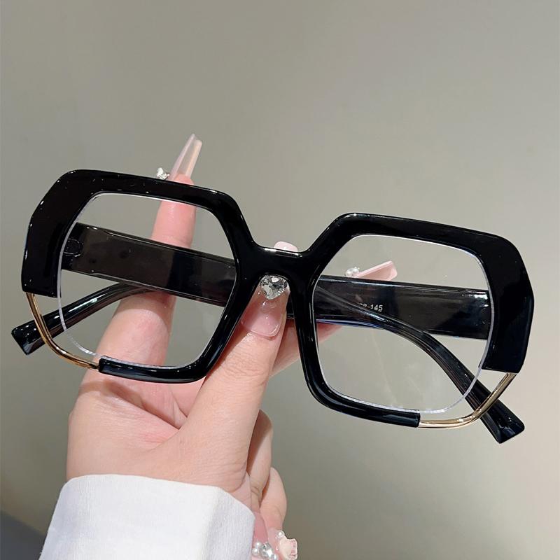 Oversized Square Glasses Women New Fashion Blue Light Blockng Optical Frames Trendy Chic Brand Design Decor Eyewear