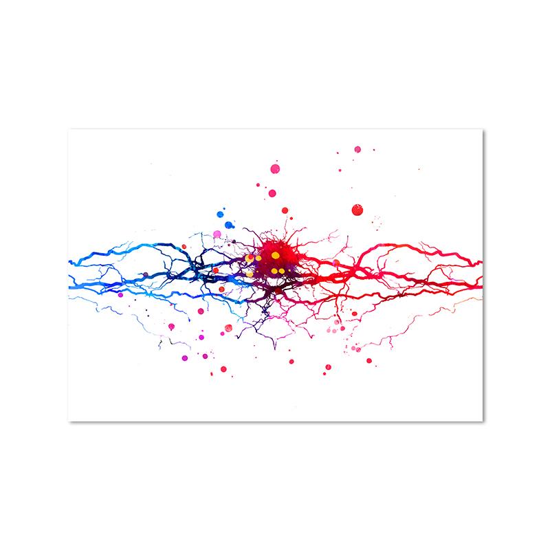 

Нейрон акварель Нейронаука неврология настенный художественный плакат с принтом анатомии мозга медицина холст картина синапс клиника декор комнаты 70x100cm No Framed