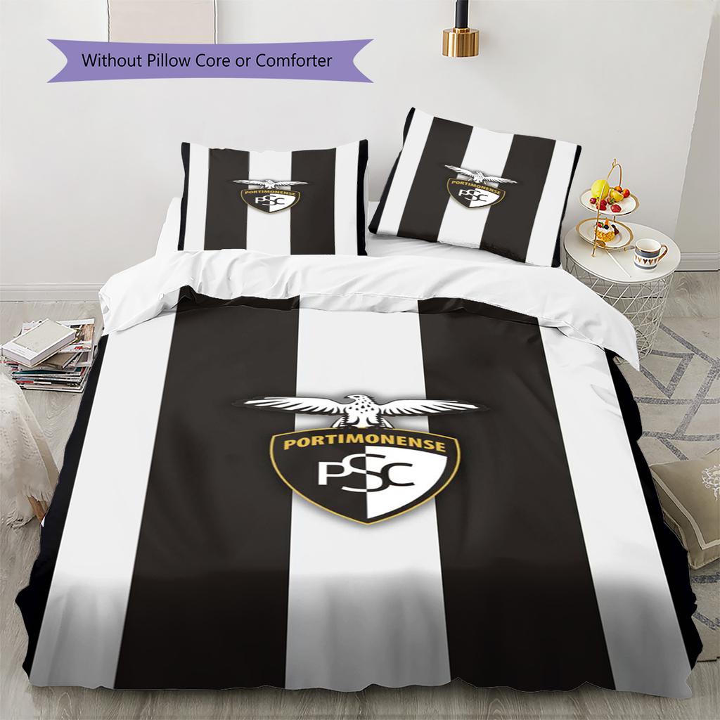 Portimonense SC Pattern Bedding Set Quilt Cover Pillowcase Home Decor Gift (1 * Duvet Cover + 2 * Pillowcase, Without Core)