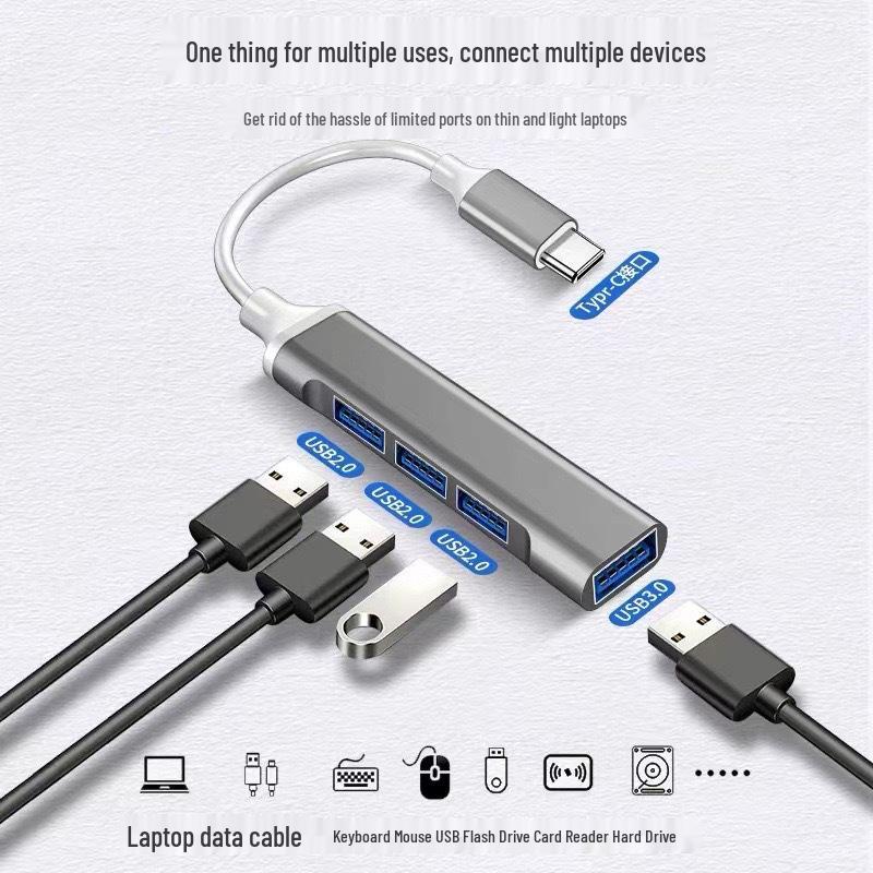 USB-C Hub Docking Station: 4-in-1 Multi-Function Extender Splitter