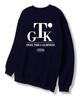TI.GLAKE Serif Tee Sweatshirt Navy [Fleece-Lined]